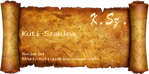 Kuti Szabina névjegykártya